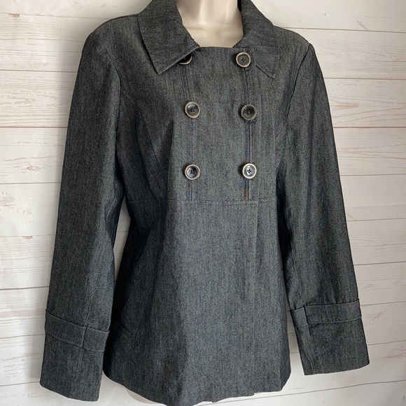 Sandro Sz M Stretch Gray Denim Light Jacket - Picture 2 of 10